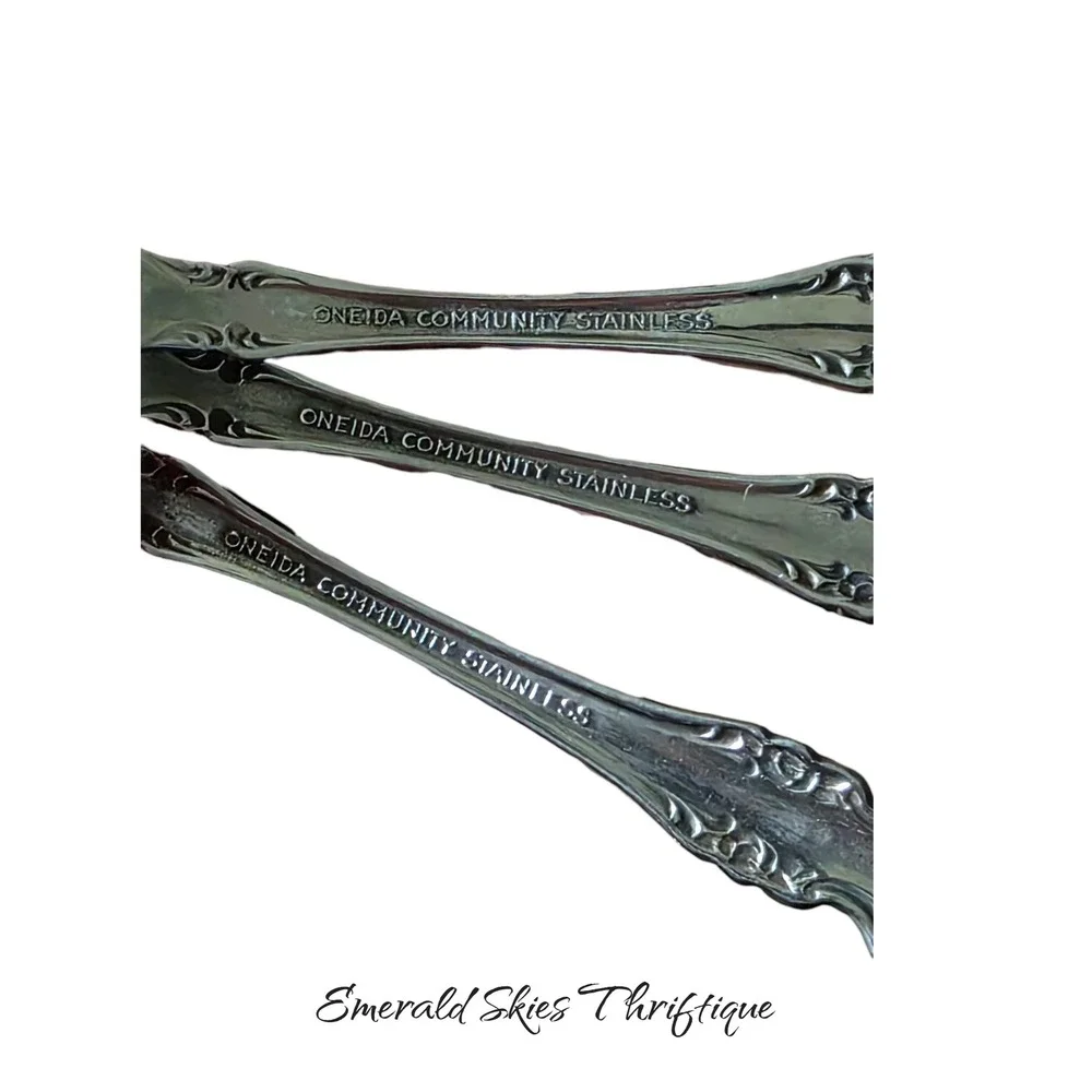 Oneida Brahms Set of 8 tea Spoons Community Stainless Flatware *FREE SHIP*
